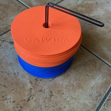Cawila Floormarker 40er Set m.Träger Markierungsscheiben (20x blau / 20x Orange)