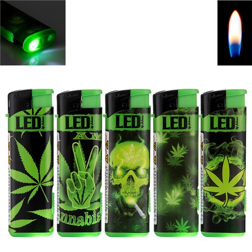 Feuerzeug mit grüner - , led