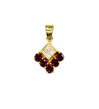 Anhänger 750 Weißgold Rubin Diamant H / VSI Gold