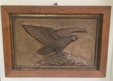 Reichsadler Metallrelief 20er 30er Jahre signiert gerahmt.
