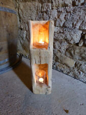 Windlicht Unikat aus altem Holzbalken Holz Skulptur Laterne Alt 54 cm Nr 4/12/22