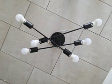 Deckenlampe Vintage Deckenleuchte Retro 6 Flammig E27 Schwarz Rustikal Stil