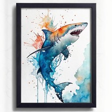 Großer weißer Hai Aquarell