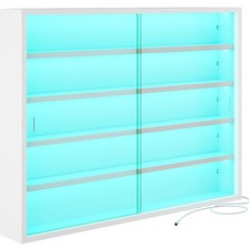 Sammlervitrine Wandvitrine mit LED Beleuchtung Glasregal für Figuren Modelle ...