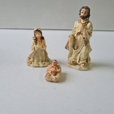 Heilige Familie 7cm groß, Maria Josef Jesus in Krippe, unbenutzt 3870-49