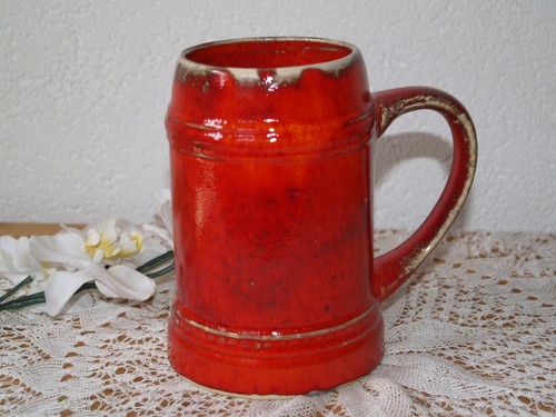 Bierkrug roter keramik - roter, krug