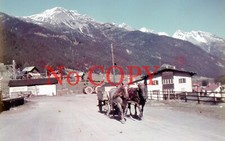 1940 AGFACOLOR FARBDIA Pettneu Arlberg FALCH-Fuhrwerk Transport KOHLE-HOLZ-KOK'S