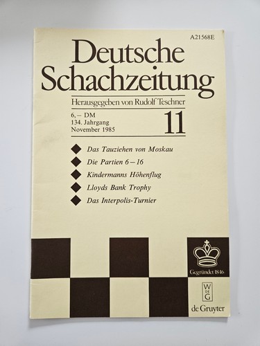 Deutsche schachzeitung 1985 - deutsche, 11/1985