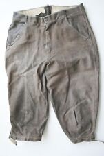Stabile speckige Glattleder Lederhose Kniebund Arbeiter und Jäger grau Gr.102/50