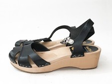 Swedish Hasbeens Clogs Sandalen Toffel Holz Leder Miu Anderson Style Design 36