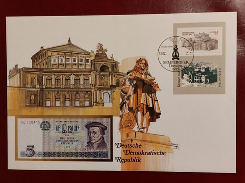 Banknotenbrief ddr 5 mark - -,