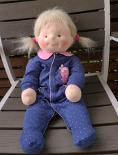 Puppe 52 cm blond Stoffpuppe