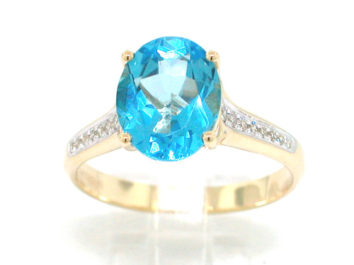 Blautopas ring 585 gelbgold - blautopas,