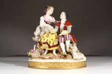 Aelteste Volkstedter Porzellan Rokoko Figuren Greiner Schäferstündchen ca. 1915