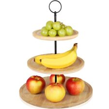 Etagere Rund Holz Obst 3 stufig Teller Servierständer Gebäckschale Hochzeit Deko