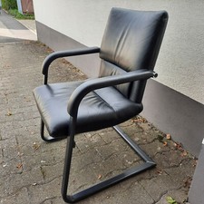 7 Stück VITRA Schwingstuhl Figura, Design Mario Bellini, Leder, Schwarz