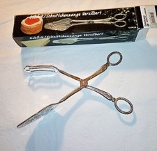 versilberte Gebäck Zange schön verziert vintage unbenutzt in OVP