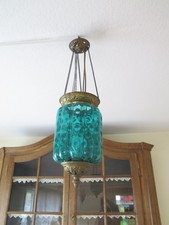 Antike Jugendstil-Hängelampe Zuglampe wunderschöne Glasschirm Sanktuariumlampe