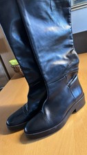 Damen Stiefel Schwarz Leder