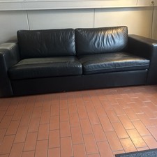 Schwarzes Ledersofa 2-Sitzer, Von Wilmowsky Sofa Manufaktur