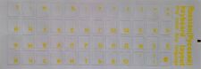 Russische Русский Tastaturaufkleber durchsichtig Nr13 Schrift Gelb Sofortversand