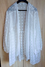 Jacke, Überwurf Weste Bluse Gr.52-54 weiß