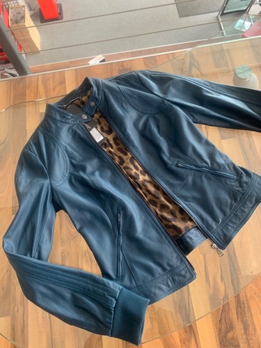 Dolce gabbana leder jacke kurz - leder,