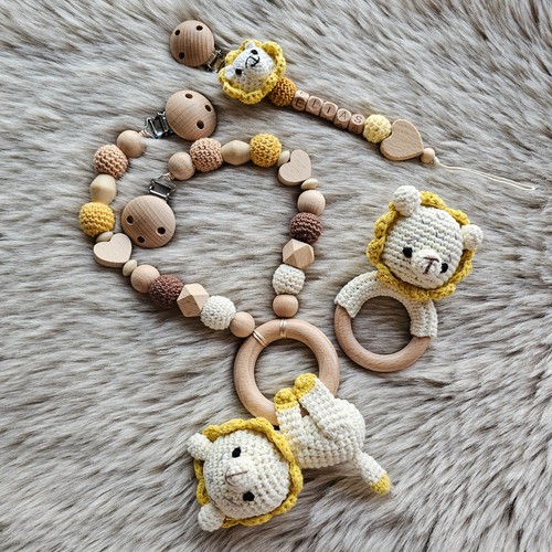 Schnullerkette set löwe - set,