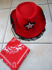 Fastnacht/Karneval Kinder Cowboyhut und Tuch rot schwarz
