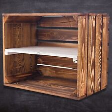 Schnäppchen! Sparpaket geflammte Obstkisten mit weißen Mittelbrett 50x40x30cm