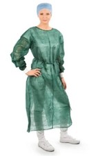 10 Stk. 10 X Schutzmantel System Oliv Krankenhaus Qualität Fetisch Einmal Kittel