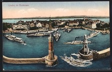 Lindau im Bodensee, Hafen, Leuchtturm, Bayerischer Löwe, Ansichtskarte 