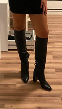 Zara Echtleder Overknee Stiefel Größe 41 in Schwarz super schön