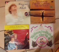 4 alte Weihnachtsschallplatten
