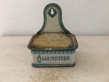Alter Wandbehälter „Allumettes“ Blechdose Shabby Frankreich Brocante Vintage