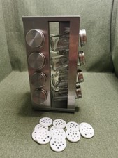 Drehbares Gewürzregal für 16 Gläser mit Glasflaschen drehbar für Kräuter Gewürze Halter