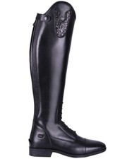 QHP Lederreitstiefel Sasha Adult, schwarz, Weitschaft - Ausverkauf !!!