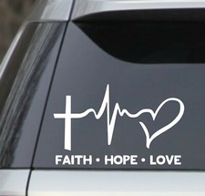White 7.5" FAITH HOPE LOVE