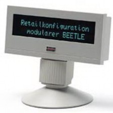 Wincor Nixdorf BA63-1 RS232 BA-63 Kundendisplay 2x20 mit Fuss weiß/beige