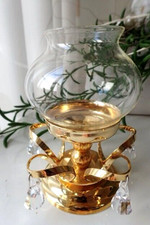 Teelichthalter Messing Glas