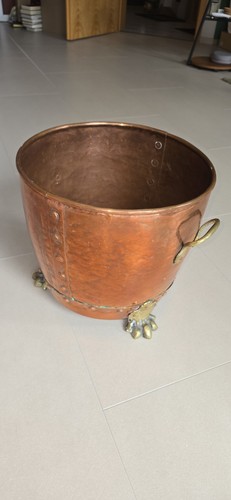Antiker kupferkübel mit - antiker,