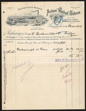 Rechnung Grevenbroich 1903, Anton Walraf Söhne, Mechanische Weberei, Blick über 