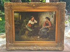 ÖLGEMÄLDE MASSIV GERAHMT