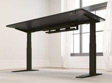 Flexispot E7 Elektrischer Schreibtisch mit Kabelkanal, Höhenverstellbar, Schwarz