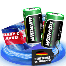 2x Akku Baby C Wilhelm Universal 4500 mAh Akku Zelle 1,2 V HR14 MN1400 NIMH