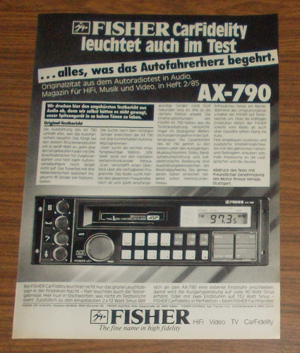 Seltene werbung vintage fisher - seltene,