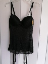 Damen Korselett mit Strapsen.  Farbe: Schwarz.  Größe: XXL. Marke:  Hayun.
