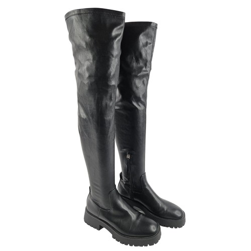 Zara schwarze klobige overknee - schwarze,