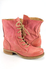 Airstep AS 98 Gr.39 Damen Stiefel  Stiefeletten Boots Leder Rot  WIE NEU   K 351