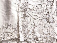 Antik Rarität Tafeltuch Leinen weiß 260 x 164cm üppigste Handarbeit Stickerei #2